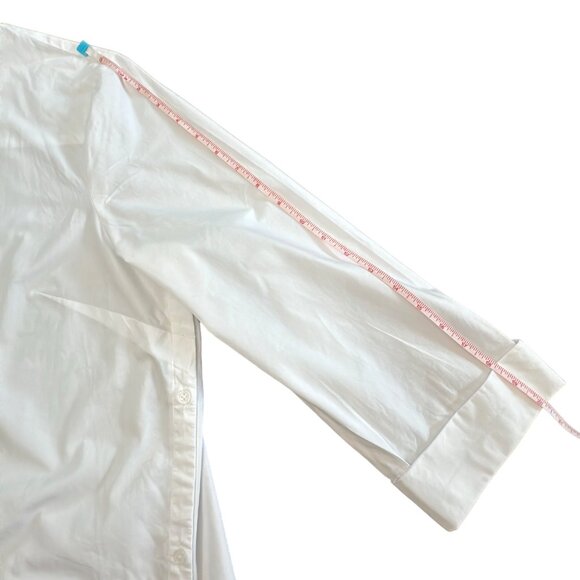 J. Jill Shirt Women L White Side-button Stepped-hem Tunic Side Button Detail - Picture 12 of 12